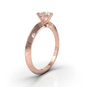 Montura Tiffany 6 uñas 2 aguas 1.8mm grosor Oro Rosado