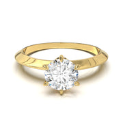 Montura Tiffany 6 uñas 2 aguas 1.8mm grosor Oro Amarillo