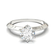 Montura Tiffany 6 uñas 2 aguas 1.8mm grosor Oro Blanco