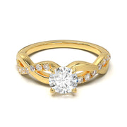 Montura Pavé Trenzado 0.01 Oro Amarillo