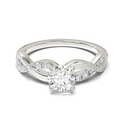 Montura Pavé Trenzado 0.01 Oro Blanco