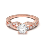 Montura Pavé Trenzado 0.01 Oro Rosa